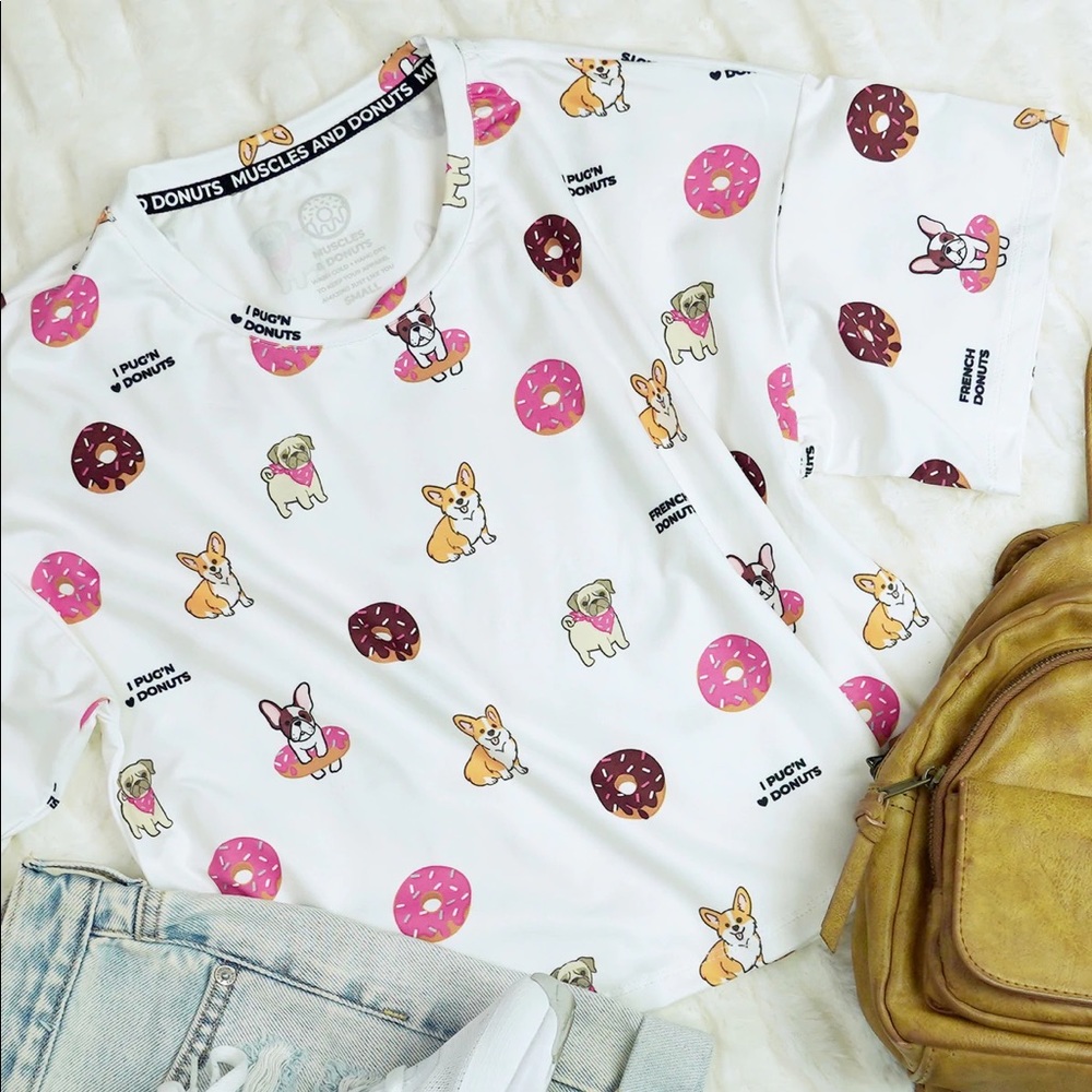 Muscles and Donuts - Dog n Donuts Crop top